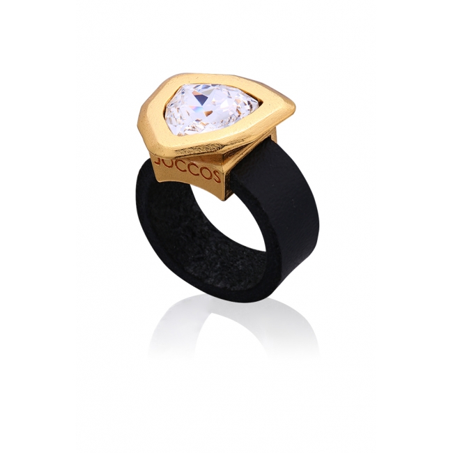 Cameron Crystal Ring in Gold