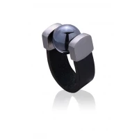 Hematite Ring in Rhutenium